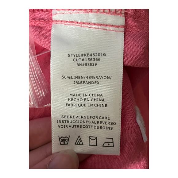 Kut from the Kloth pants Rosalie drawstring linen pink size 1X - Picture 5 of 7